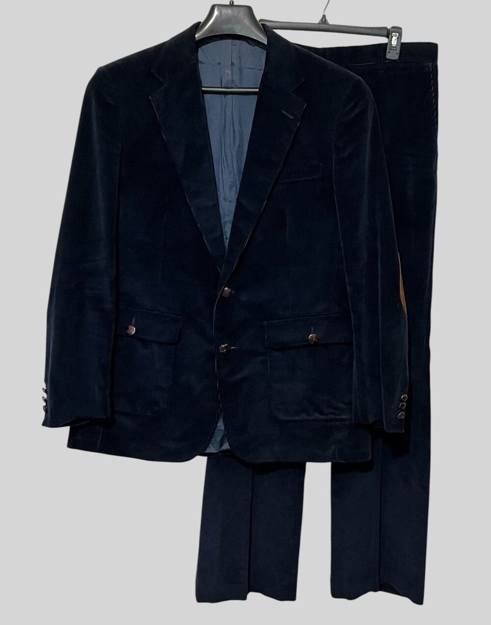 Levi's Menswear Vintage Retro Deep Blue Corduroy Blazer & Pants Suit Size 42 L